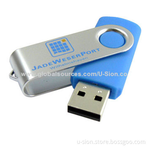 Hot Selling Logos Printed Swivel USB Flash Drive/Stick with 128MB-64GB Capacity, OEM Orders Welcomed